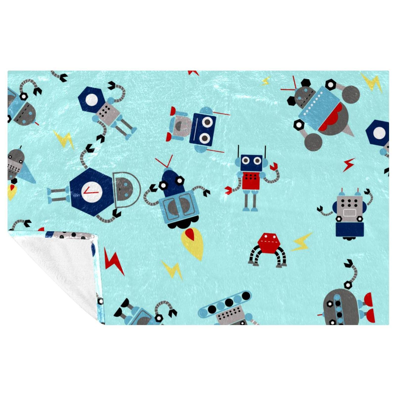 Couverture chaude à motif robots pour le camping et le pique-nique