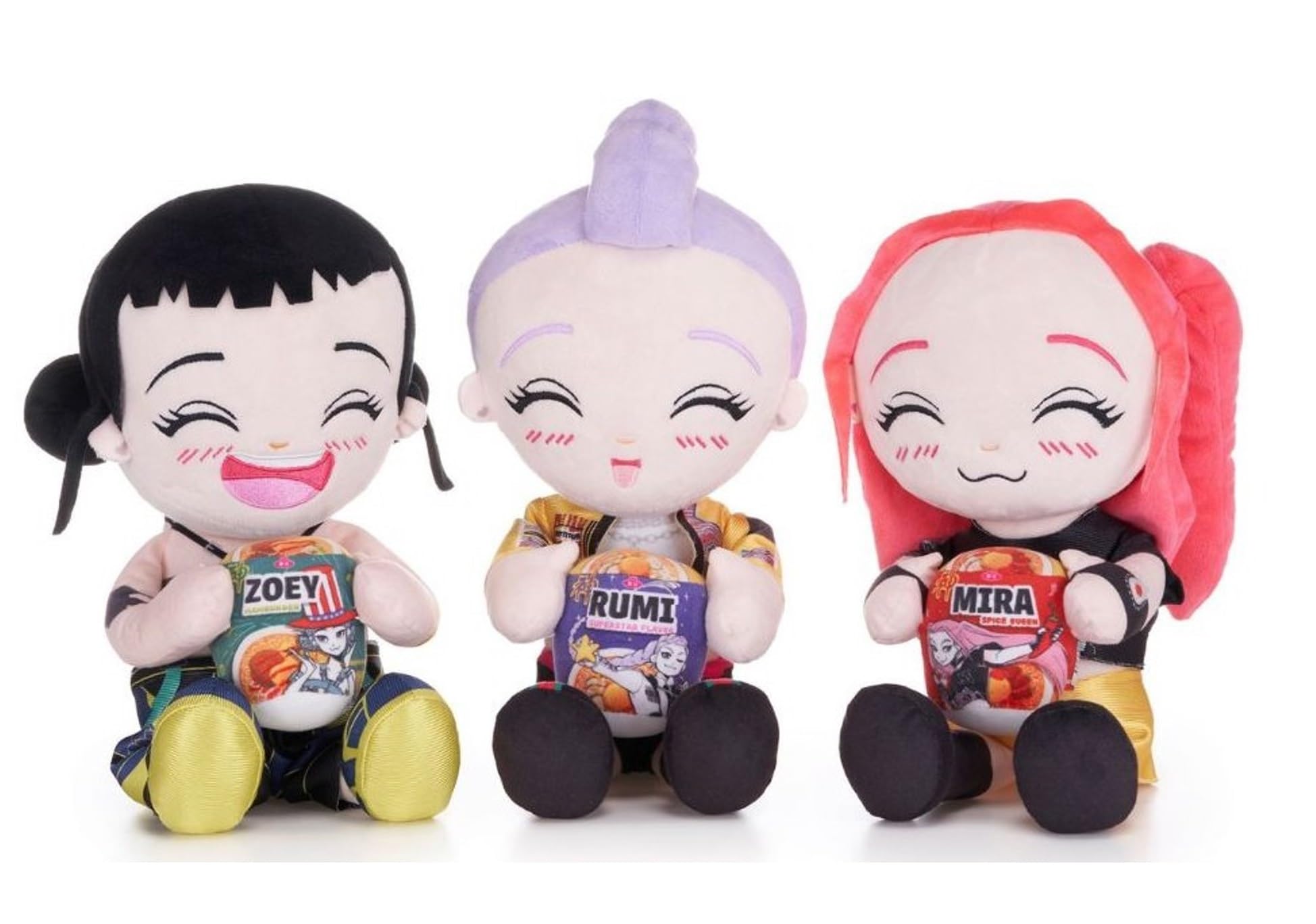 Set 3 Bambole morbide di pezza K pop Idols Stars Rumi Mira Zoey H 30 cm | Personaggi Anime Collezione Completa Fashion Dolls per bambine