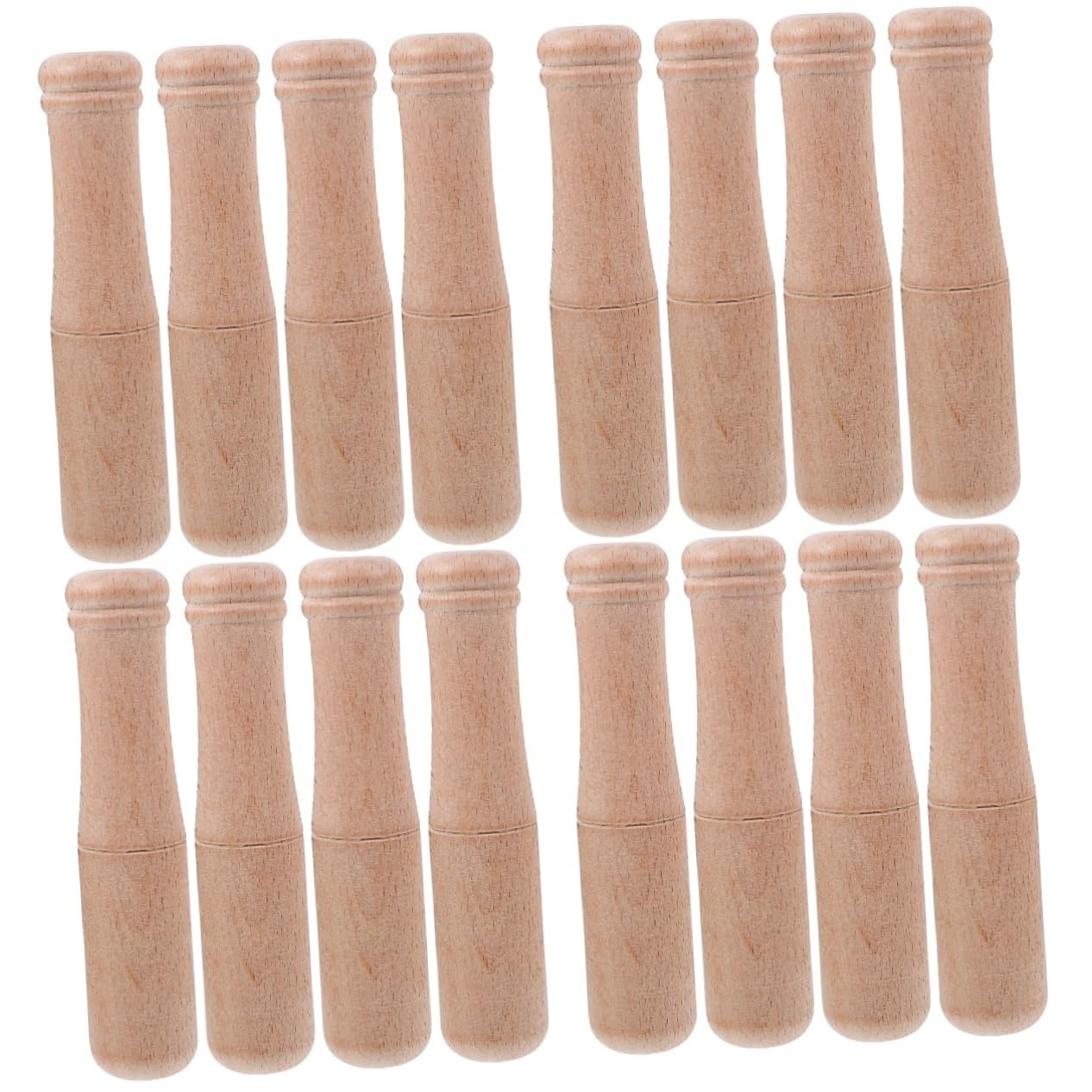 Amosfun 16 Stck. Teiliges Holzstößel mit Großem Kopf Vielseitiger Küchenstampfer für Knoblauch Gewürze Kräuter und Obst Glatt Poliert für Effizientes Zerdrücken Einfach zu Reinigen Lagern