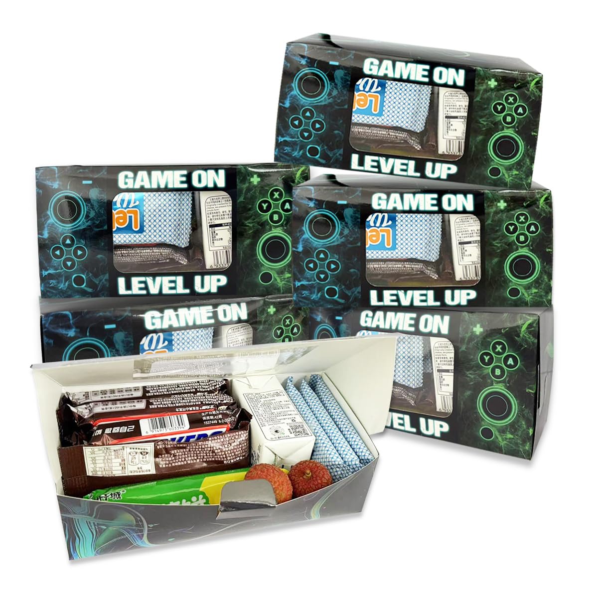 Shescrzionu Video Game Party Favors Boxes 12 PCS-Perfect Gamer Decors Party Favor Boxes with Window, Birthday Decorations Video Game Birthday Decorations Bags Gifts Aa10