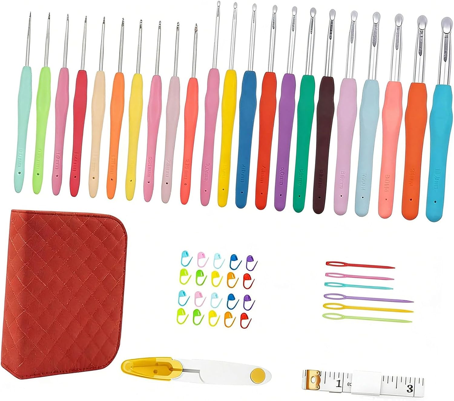Kalttoy 51Pieces Knitting Supplies Set with Sturdy Yarn Needle and Accessories for New Craft Soft Thread Novices