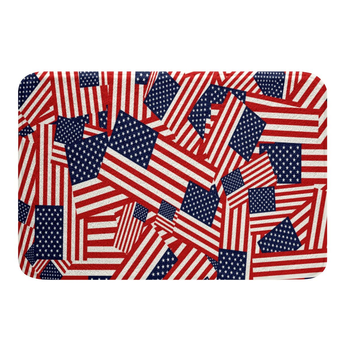 Tappeto Bagno Bandiera Americana 45x91 Cm: Morbido Antiscivolo Lavabile Patriottico