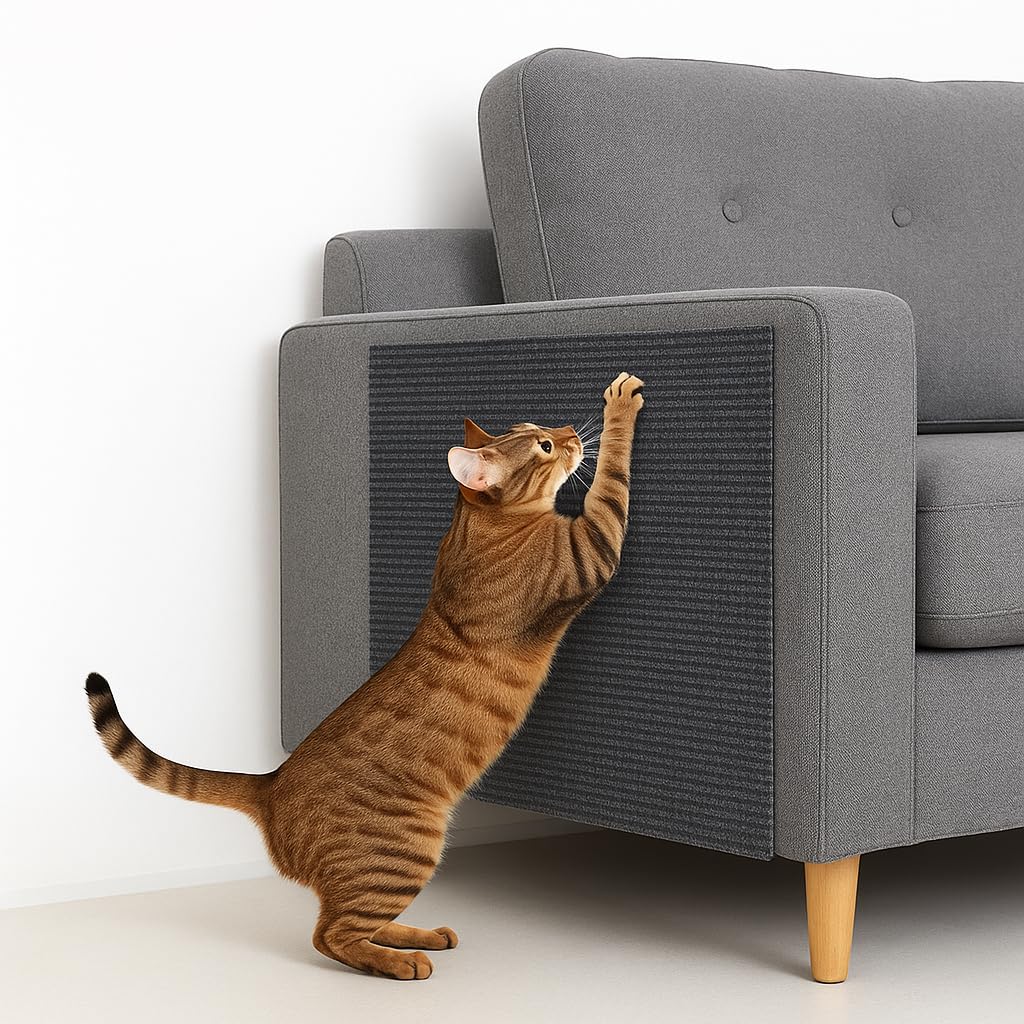 Sofa Cat Scratch Protector, Anti Scratch Furniture Protector for Cats, Self-Adhesive Mat to Prevent Scratching, Durable Cat Protection for Sofa, Easy to Apply Protectors Covers All Corners & Surfaces