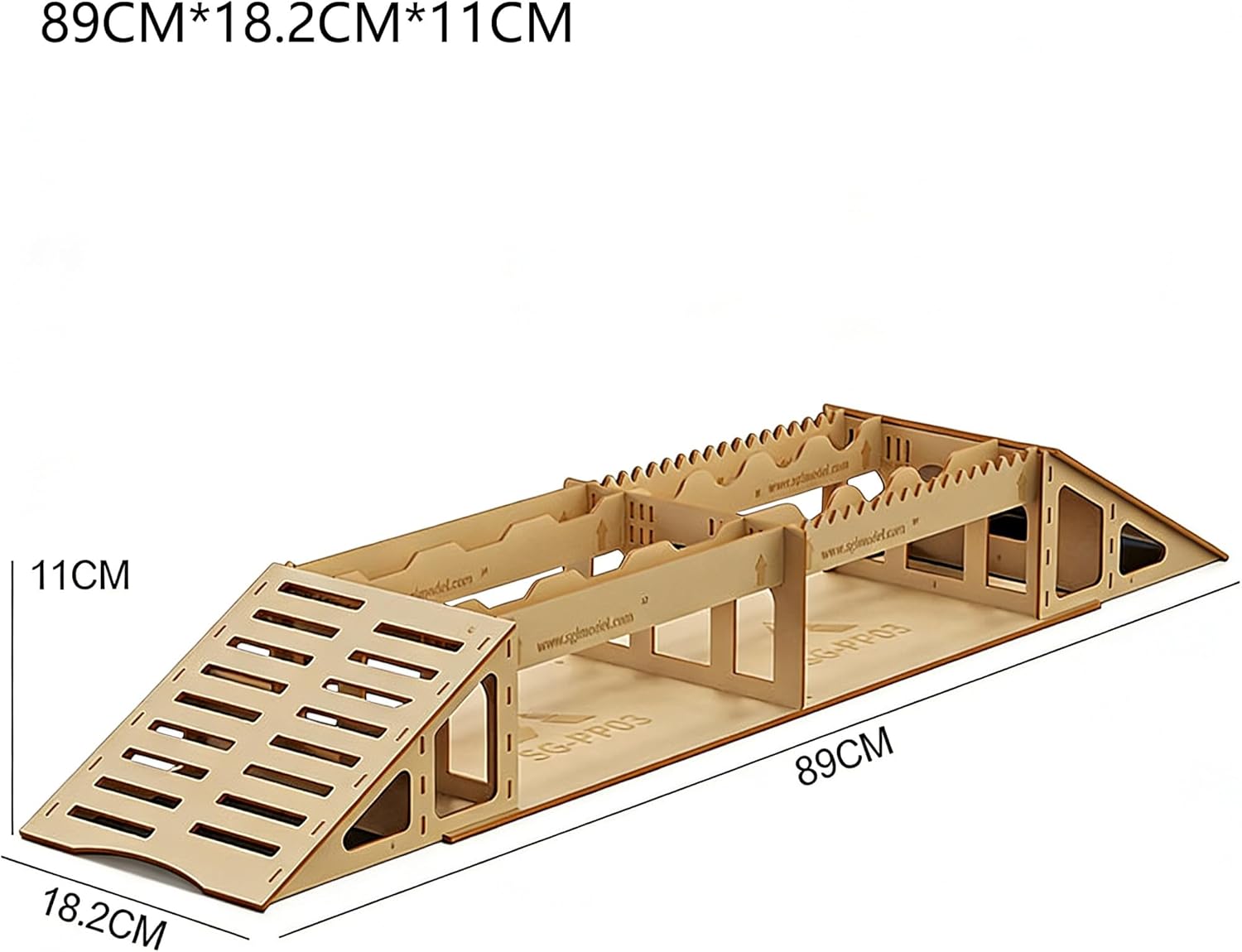 RC Wood Bridge, Crawler Car Simulated Obstacle Steep Roadblock Xyloid Bridge,RC Car Obstacle and Seesaw Simulation Tool Accessories (C)