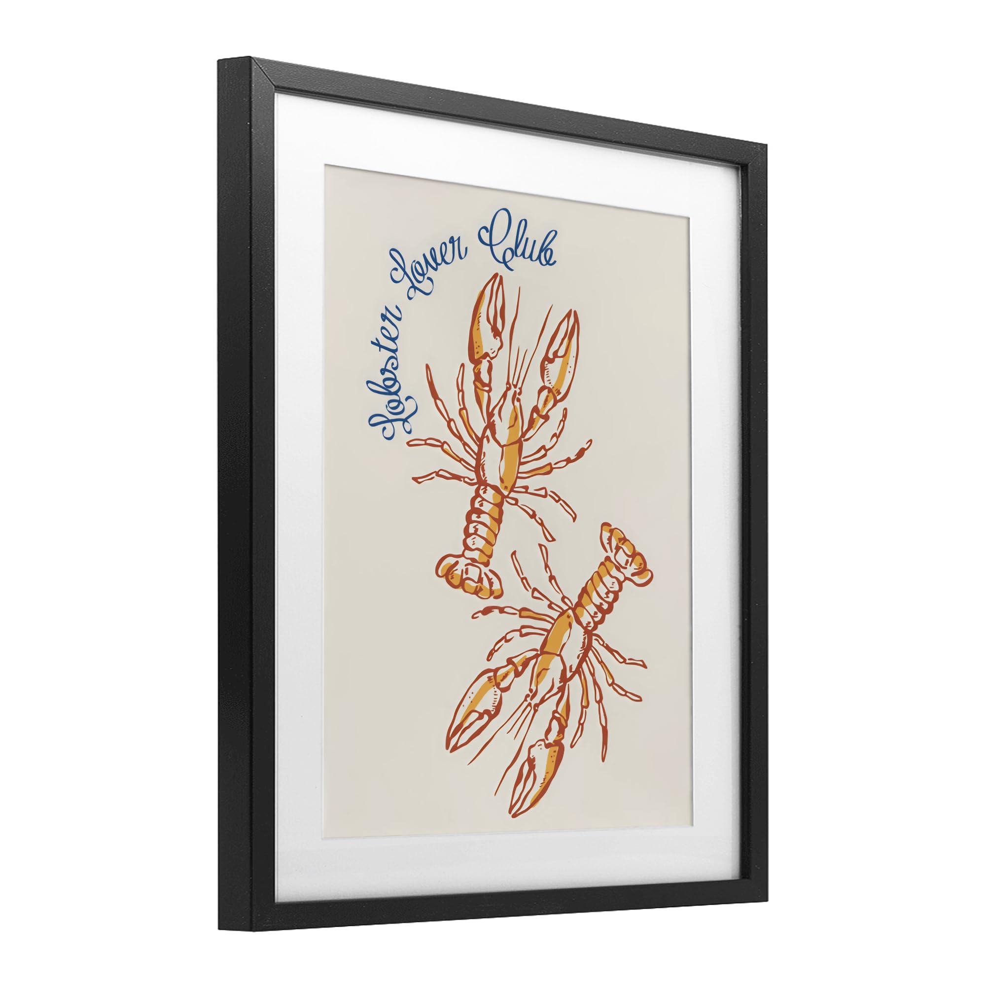 Lobster Lover Club Affiche encadrée sous verre 33 x 40 cm