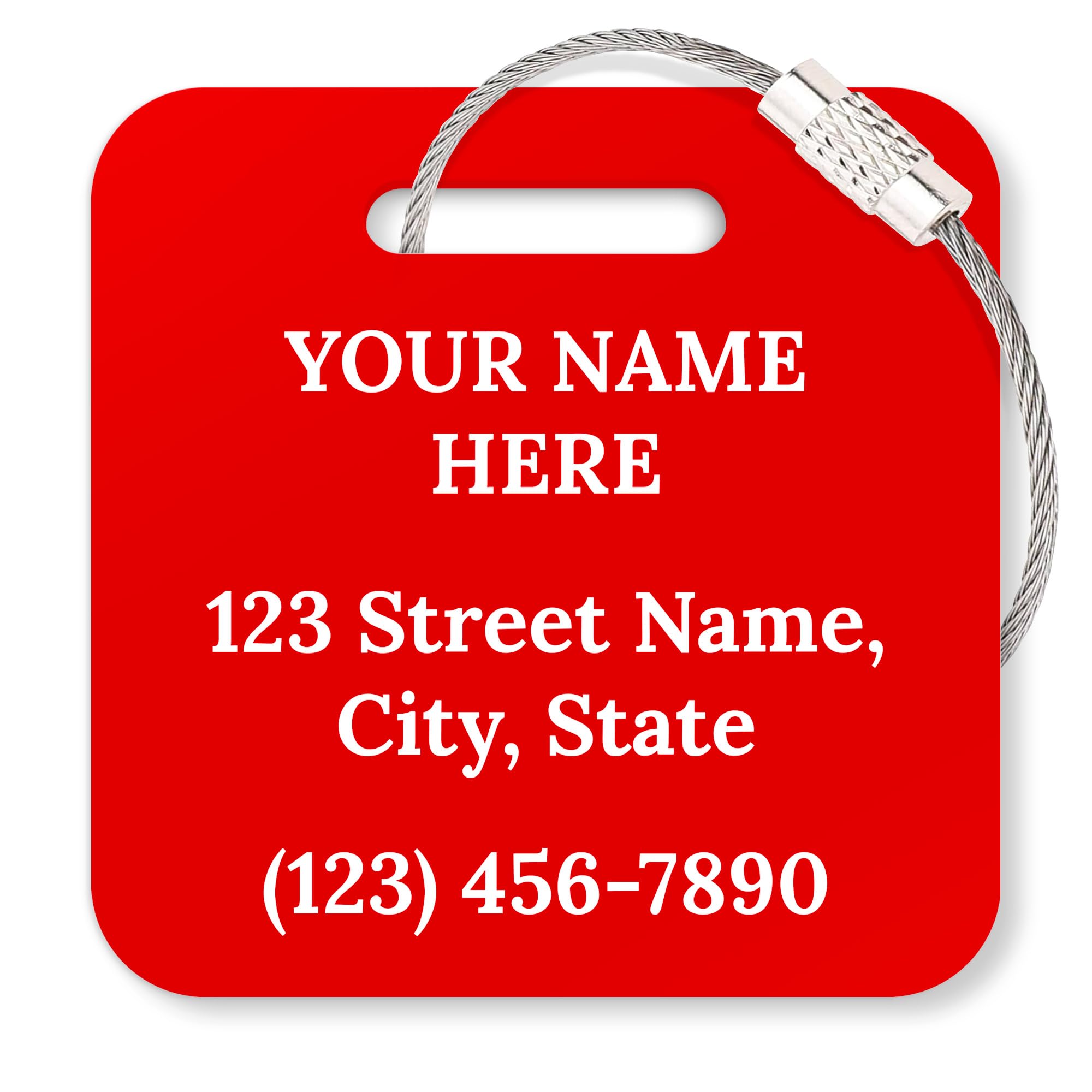 Custom Luggage Tags, Personalized Name Address for Suitcases,Backpack, Handbag, Travel Equipment Tag, 2x2 Inches, Acrylic Heavy Duty Waterproof, Made