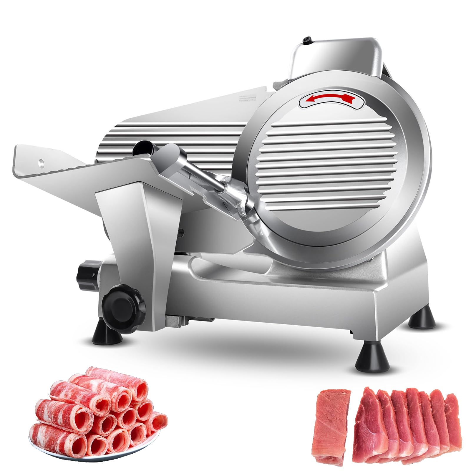 13 "Slicer de charcuterie en Acier Inoxydable, 50 tranches/Min et Serrure de sécurité, pour Porc surgelé/rôti de bœuf - équipement de Cuisine Commerciale