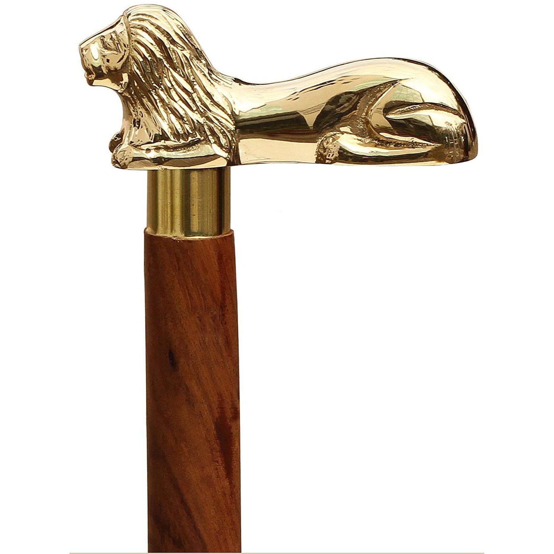 Ajuny Bastón Hecho A Mano para Hombres Mujeres Y Personas Mayores con Mango De Madera Y Latón Ligero Y Duradero Diseño Elegante Regalo Ideal para Adultos