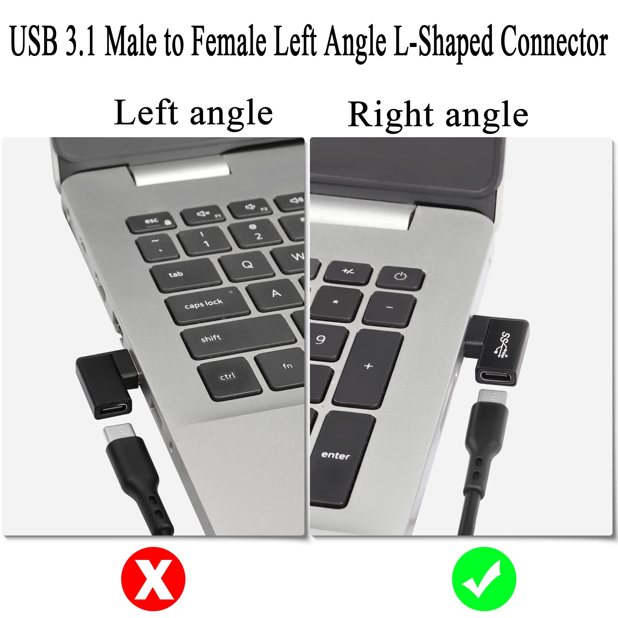 Adaptateur USB-C Vers USB-A 90° – Angle Droit 10 Gbps, Supporte 100W Et OTG, 2 Pièces, Pour Smartphone Et Tablette