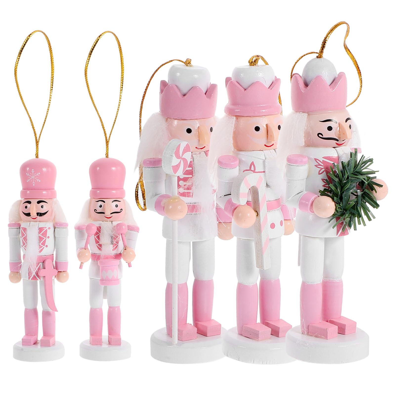 POPETPOP 4 Ensembles d'arbre De Casse-Noisette Éplucheur De Noix Casse-Noix pour Toutes Les Noix Cueilleur De Noix Décor Marionnettes À Doigts Pièce Maîtresse Rose Bois 5 Pièces * 4