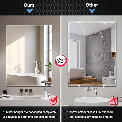 Miniatura 4 de Kit para colgar espejos, clips de espejo de metal, soportes de espejo para colgar en la pared, colgador de tacos franceses, accesorios resistentes