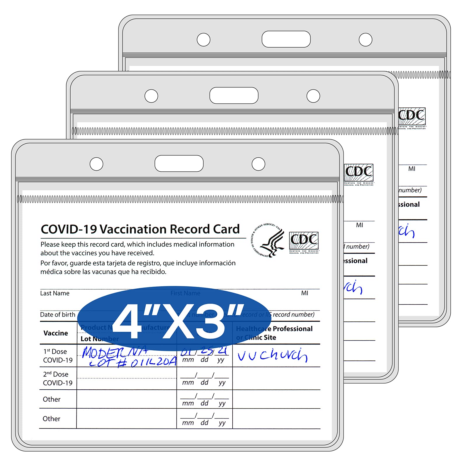 Buy Ecqizer CDC Vaccination Card Protector 4 X 3 Immunization Record 