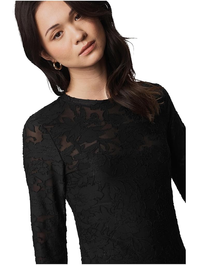 Black Splendid Cecelia Floral Long Sleeve Dress