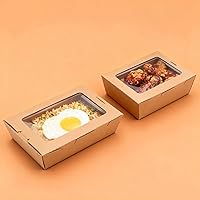 Vista 7 de SEUNMUK 30 cajas de comida marrón kraft de 40 onzas, contenedores desechables de papel kraft para llevar, recipientes de comida para llevar