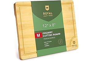 ROYAL CRAFT WOOD Organic Bamboo Cutting Board with Juice Groove
