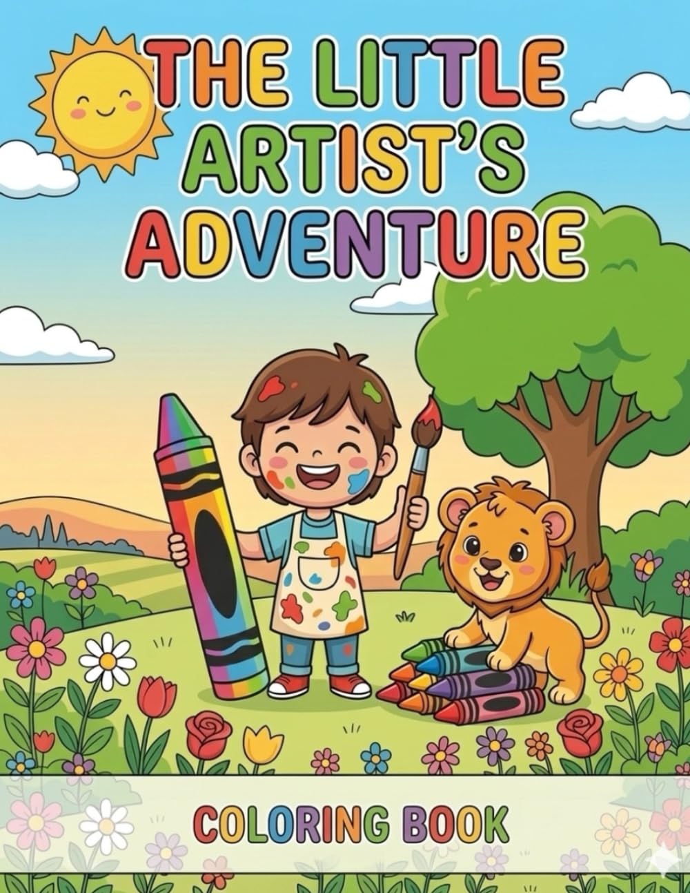 The Little Artist’s Adventure: A Fun and Easy Coloring Book for Kids Featuring Cute Animals, Nature, and Children with Different Professions