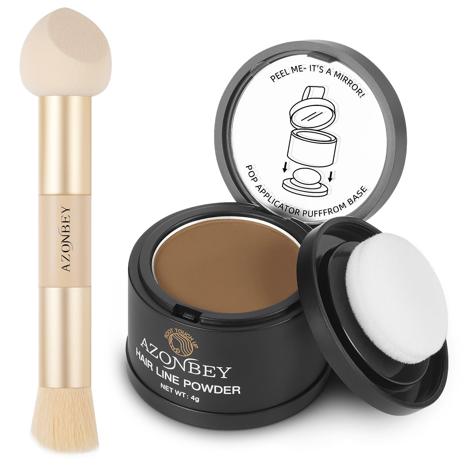 Root Touch Up Sets,Hairline Powder for Women Cover Up- Hairline Concealer for Thin and Thinning Hair, Water & Sweat Resistant,Contain Azonbey Makeup
