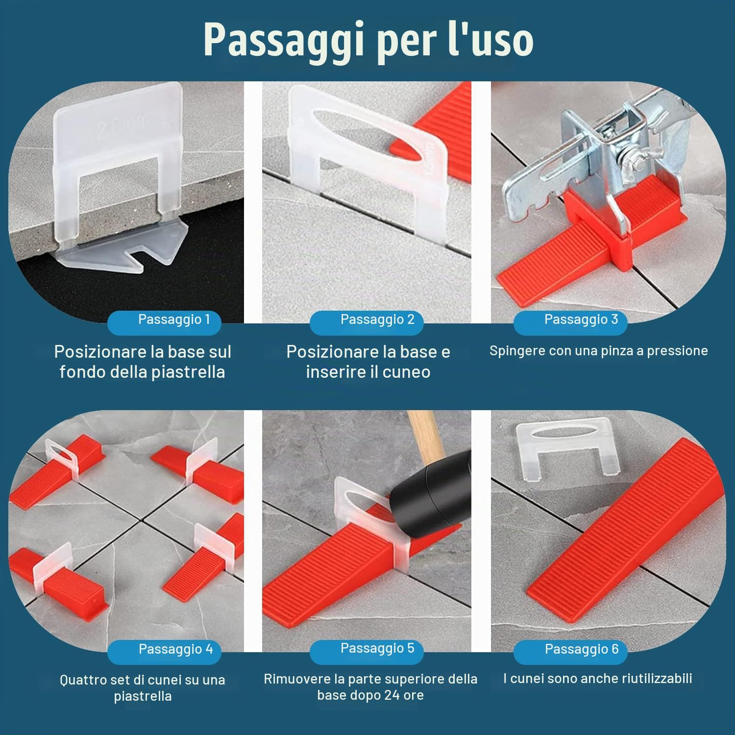 601 Pezzi Livellatori per Piastrelle Cunei per Piastrelle Distanziatori per Piastrelle Kit Sistema di Livellamento per Piastrelle Con Pinza per Piastrelle per Piastrelle per Piastrelle Pavimenti