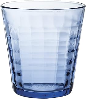 Duralex 1033BC04/4 Made in France Prisme Marine Glass Tumbler Drinking Glasses, 9.63 ounce - Set of 4, Marine Blue