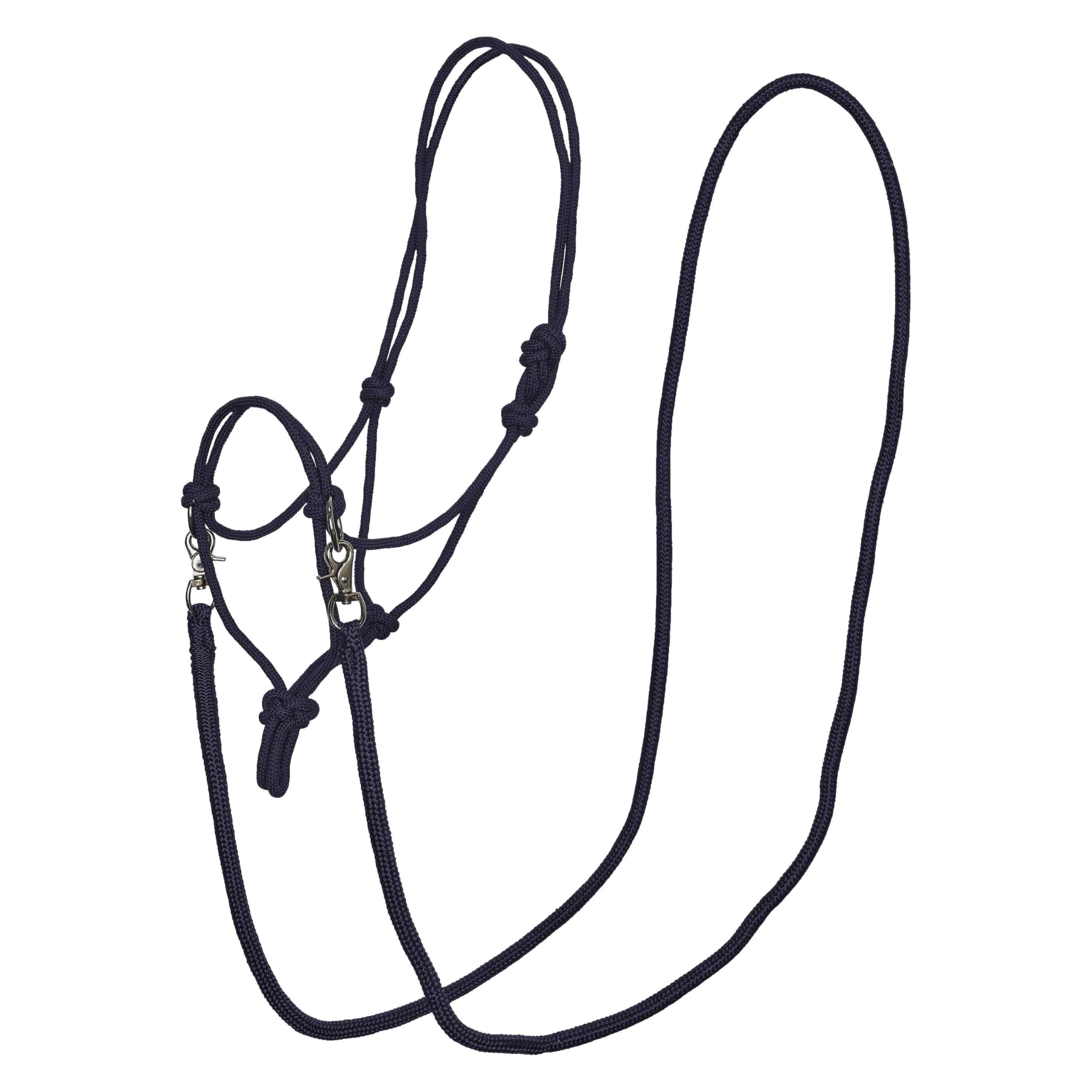 Imperial Riding IRHFree Ride Knot Halter - Lightweight, Robust Rope Halter Made of Strong Polyester Rope, Individually Adjustable, for Training, Floor Work & Everyday Life, Navy, Pony
