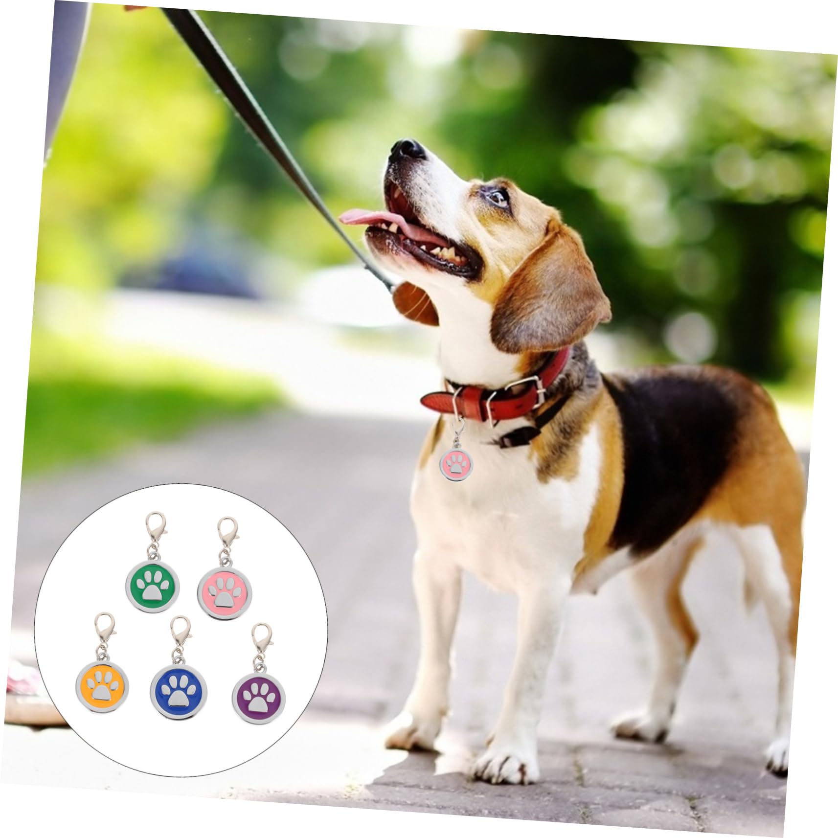 Didiseaon Dog Id Tags 5pcs Pet Collar Pendant Charms Creative Pet Identity Tag for Dog Cat