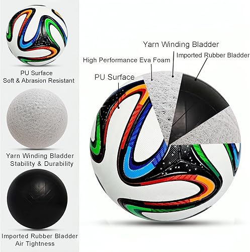 Miniatura 4 de Copa del Mundo 2014 - Balón de fútbol tamaño 5  Réplica de partido final, fútbol premium ideal para aficionados, coleccionistas y juegos