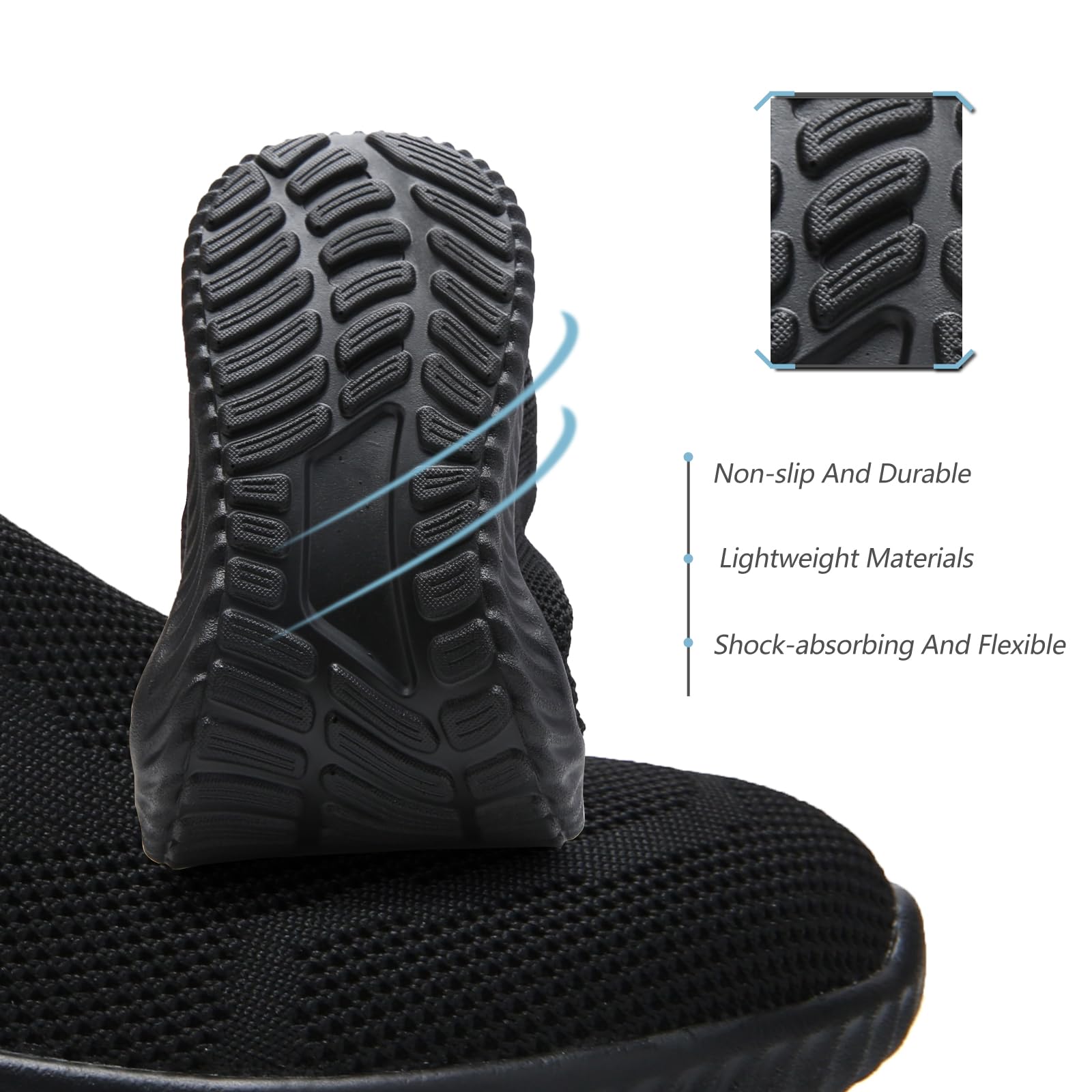 Myztra Mujer Zapatillas Slip On Malla Transpirable | Deportivas, Sin Cordones, Ligeras, Antideslizante, Caminar, Correr, Pasear, Trabajar, Uso Interior Exterior