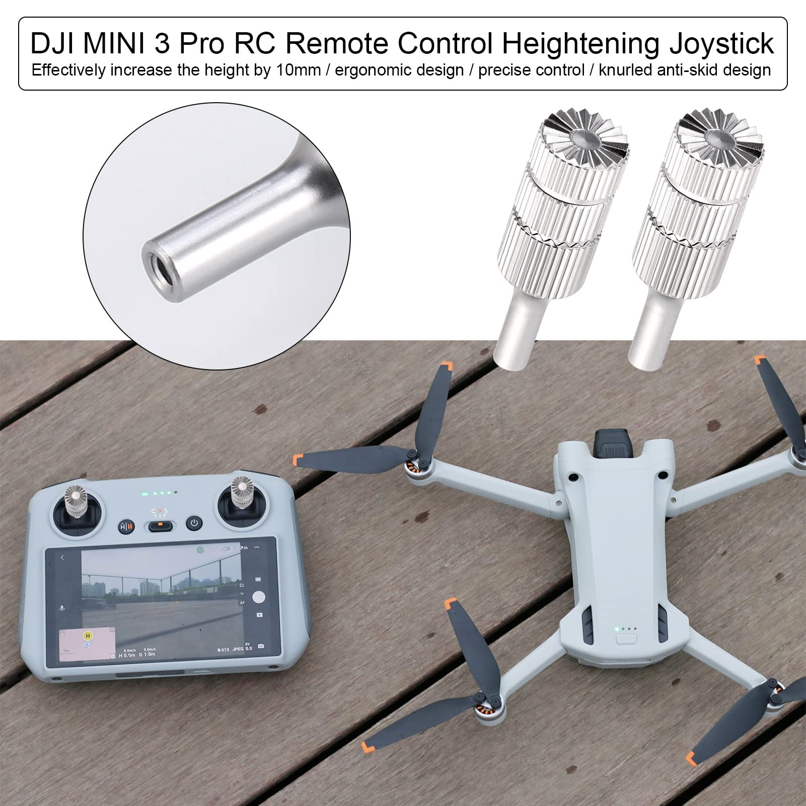 Lasuroa 4er-Set Drohnen-Joysticks – Ersatzsticks Aus Aluminiumlegierung, Kompatibel Mit DJI Mini 3 Pro & DJI RC Smart Controller, Hellblau & Blau