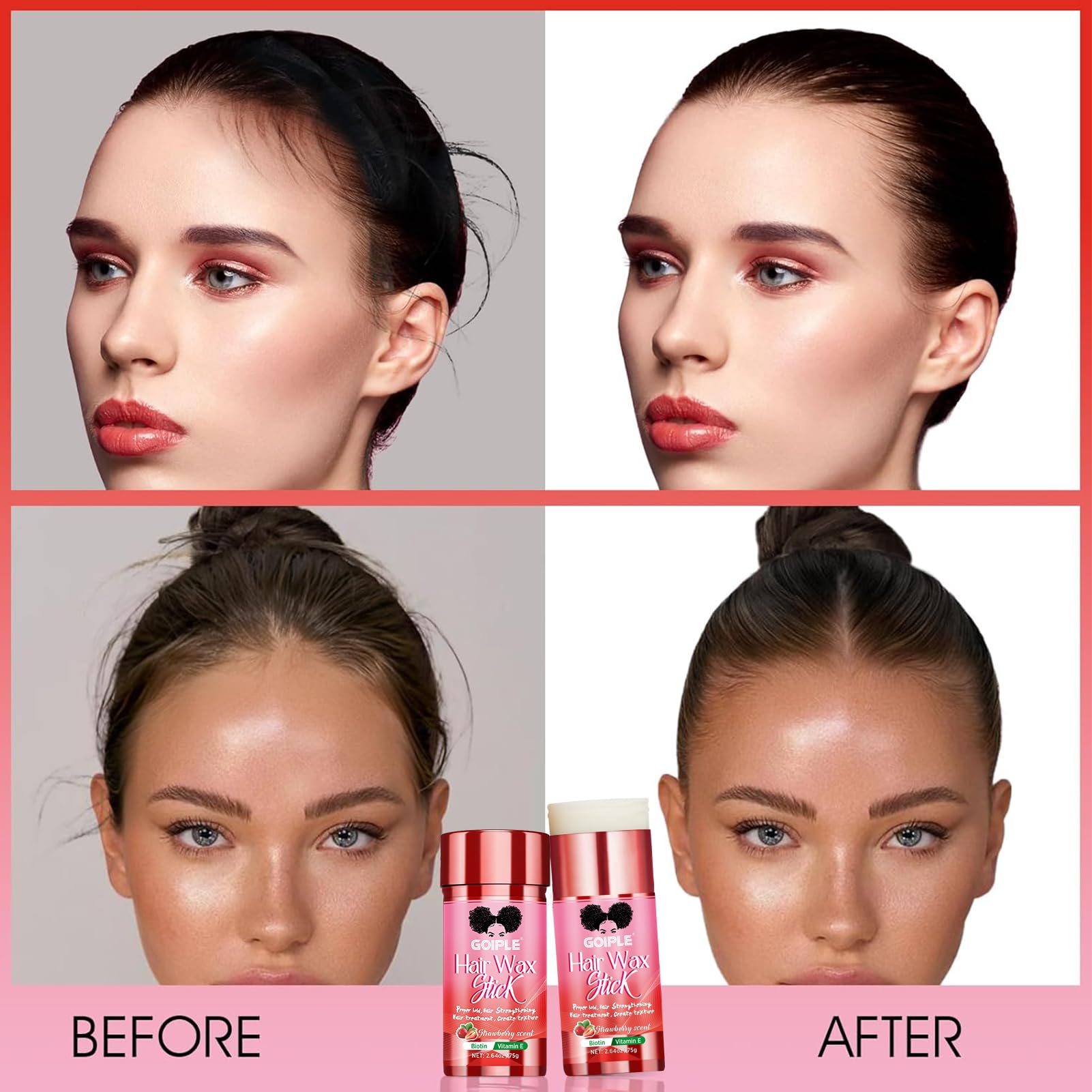 Hair Wax Stick Parrucchiere per Stick Capelli Ribelli - Wax Stick Hair, cera per capelli a lunga durata, lisciante per donne e bambini, bastone di finitura per capelli - rivitalizza e nutre i capelli