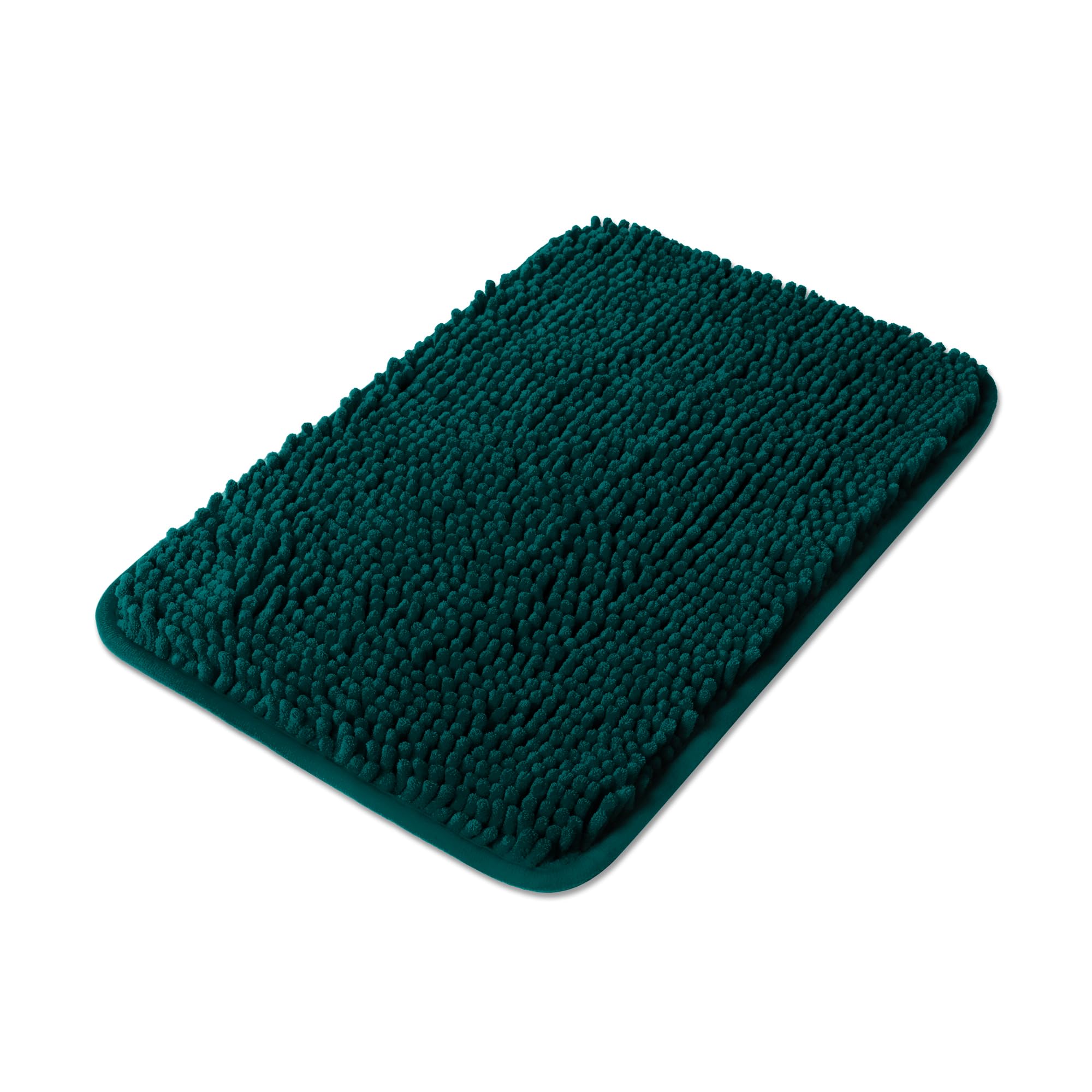 Yeaban Small Bathroom Rugs 12"x18" – Thick Chenille Bath Mats | Absorbent and Washable Bath Rug Non-Slip, Plush and Soft Rugs for Bathroom, Shower, Sink(Dark Teal) — image 1