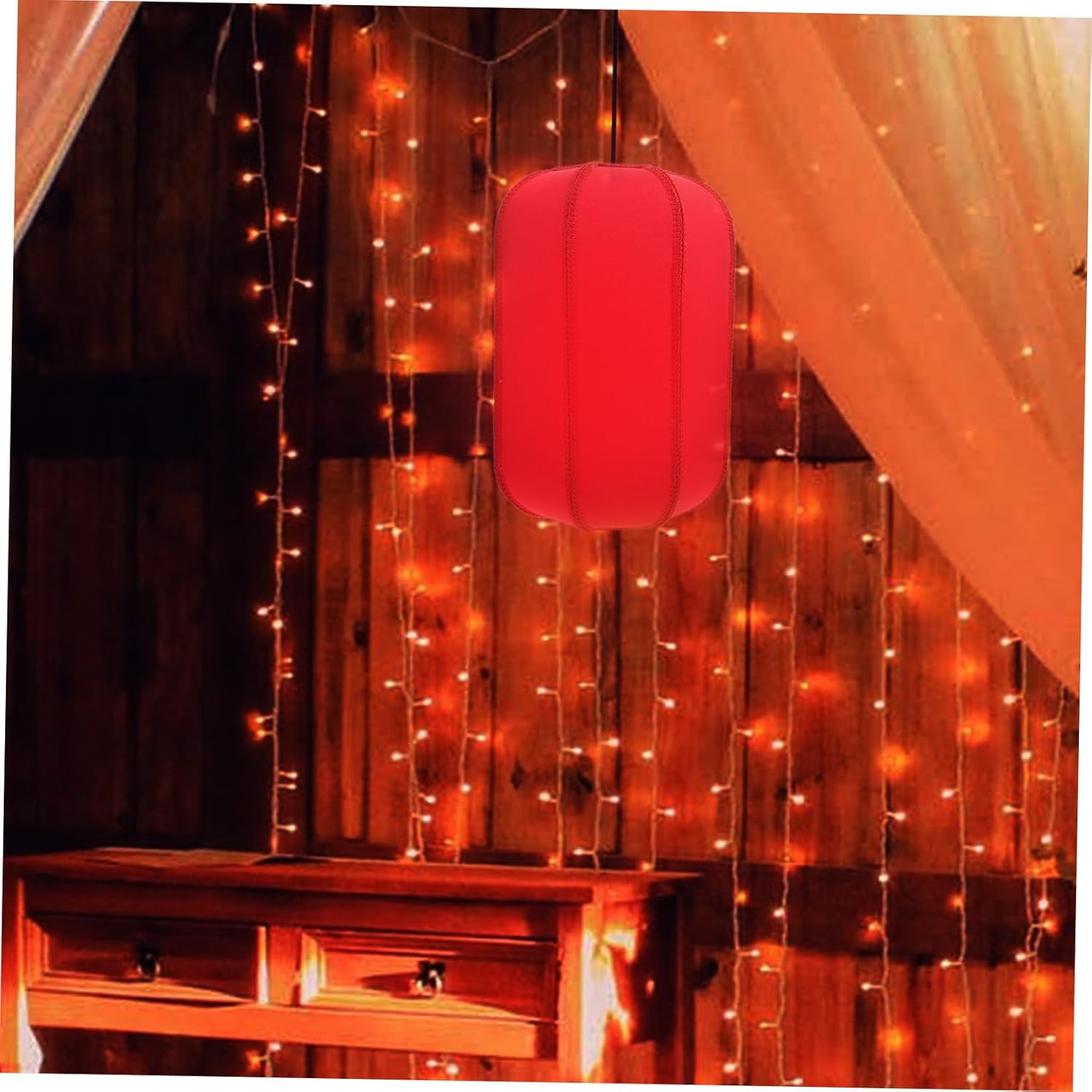 OSALADI Style Antique Lampshade for Indoor Lighting Lamp Cover Red Lantern Light Effect for Living Room and Bedroom Decor