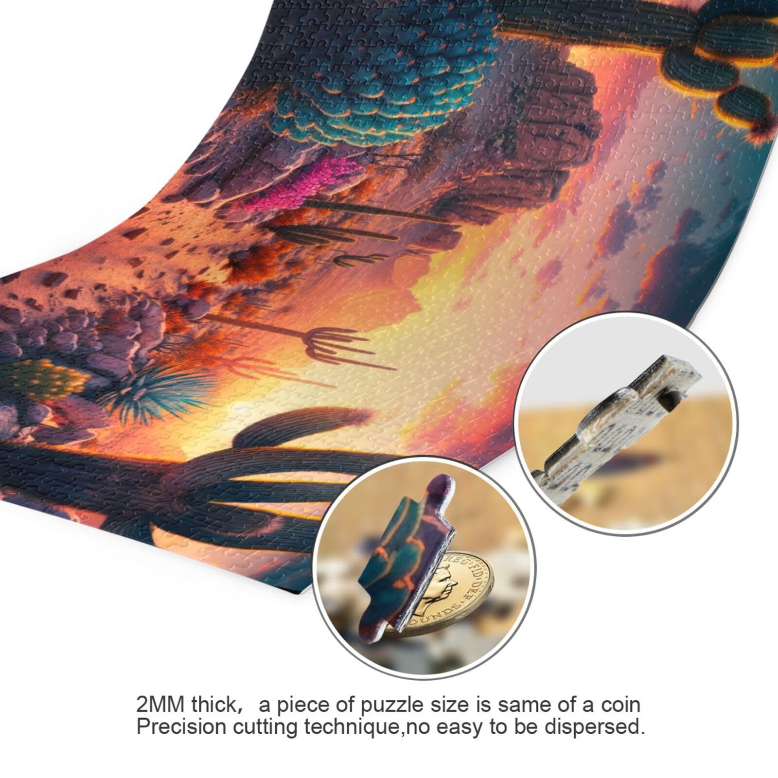 Amazon.com: AIXIWAWA Jigsaw Puzzle 500 Pieces Sunset Cactus