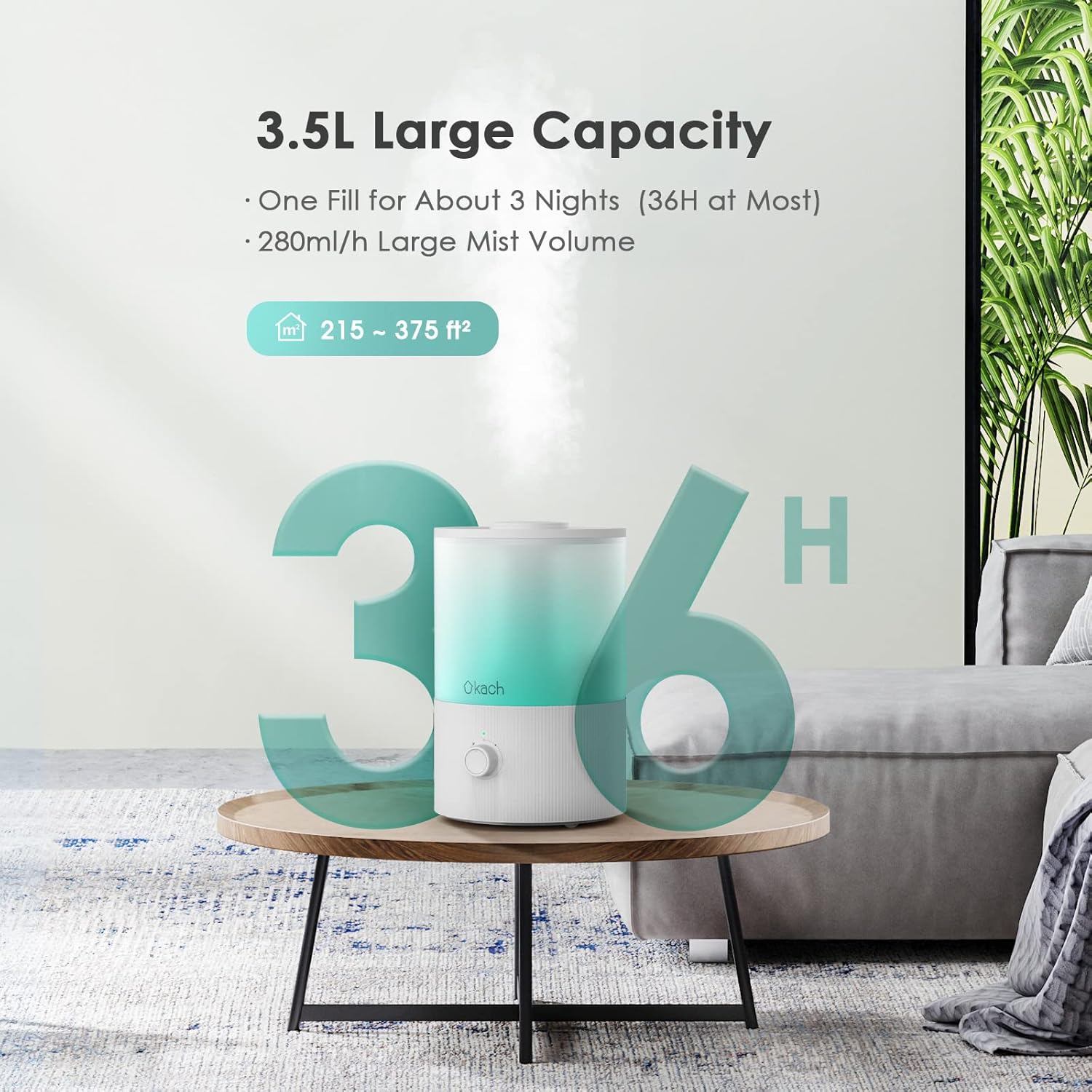 Buy Ukach 3.5L Humidifiers for Bedroom Large Room, Cool Mist Humidifier