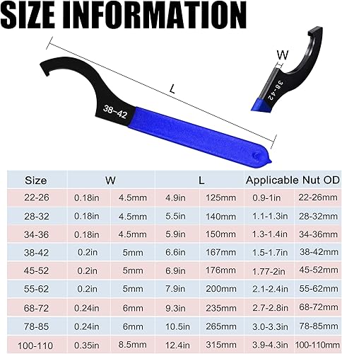 Miniatura 4 de Llave de coilover, juego de llaves inglesas ajustables, llave de choque universal de acero al carbono para la mayoría de los ajustes de bobina sobre