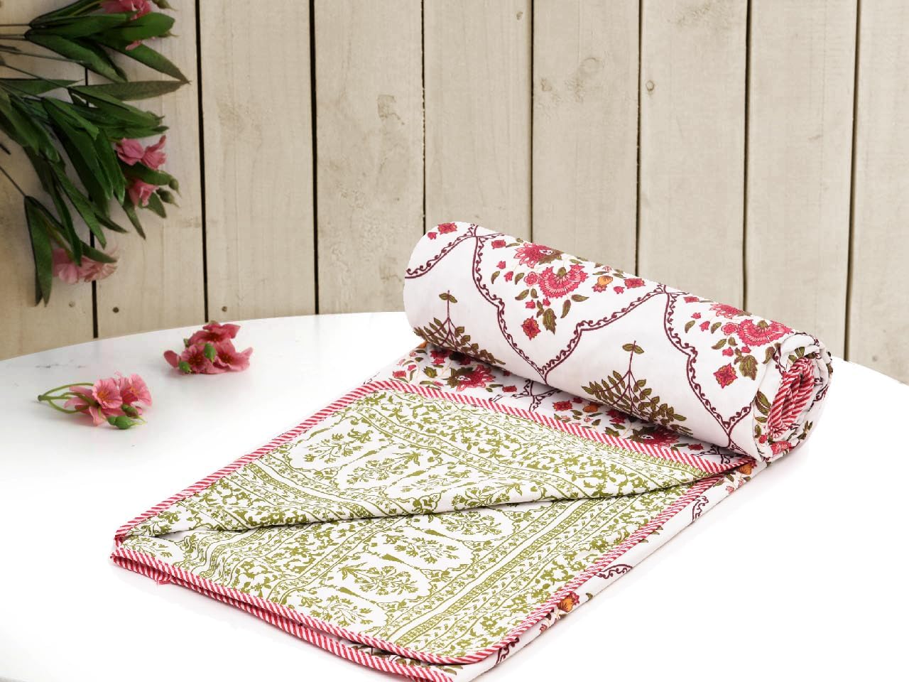 COZY FURNISH 100% Cotton Single Bed Duvet Cover with Zipper Closure, Reversible Quilt/Razai Cover, Soft Breathable Lightweight 60 x 84 Inch-image-39