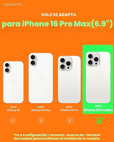Miniatura 2 de ORNARTO Air - Funda transparente para iPhone 16 Pro Max, compatible con MagSafe, protección contra caídas de grado militar con aire integrado color