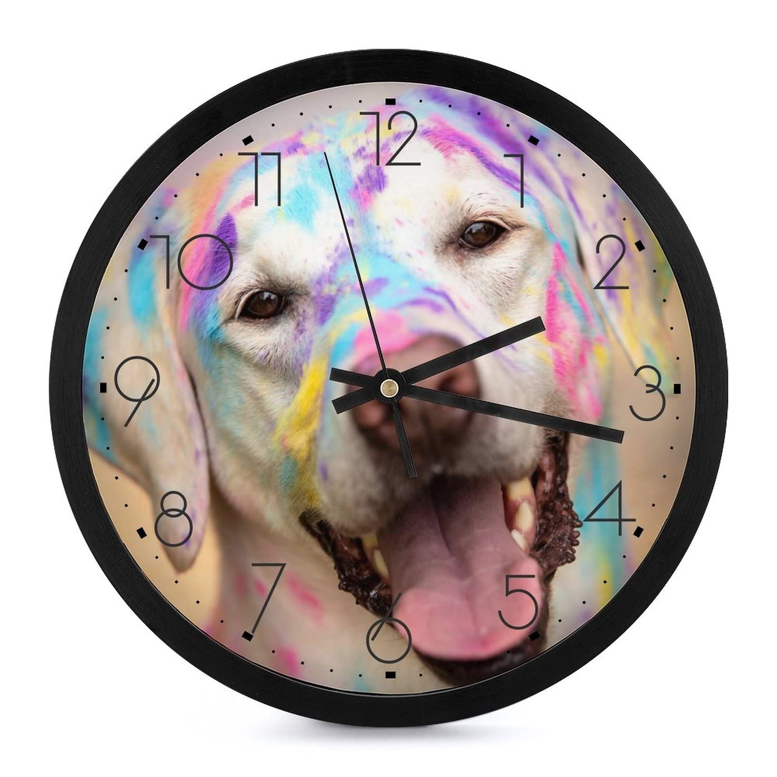 Pendule murale chien labrador silencieuse de 25.4cm pour decoration de bureau et maison
