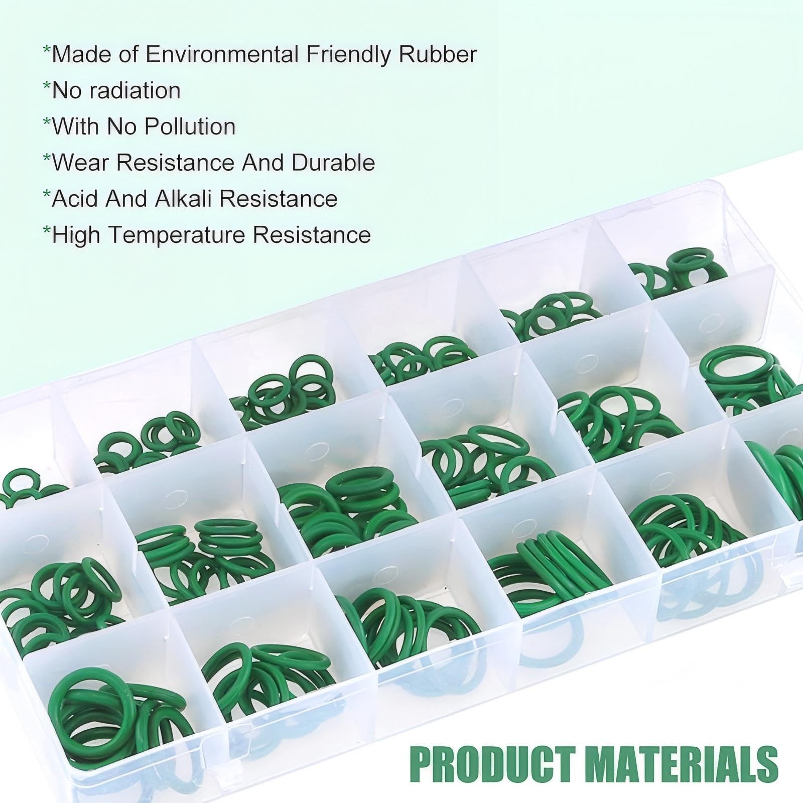 Pack-270 Joint d'étanchéité pour compresseur de climatisation automobile, 18 spécifications de type O avec boîte de rangement, pompe à roulement multifonction, joint torique, universel pour