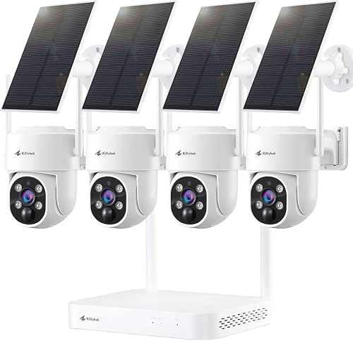 Kittyhok Solar Security Cameras Wireless Outdoor, 360° Pan & Tilt