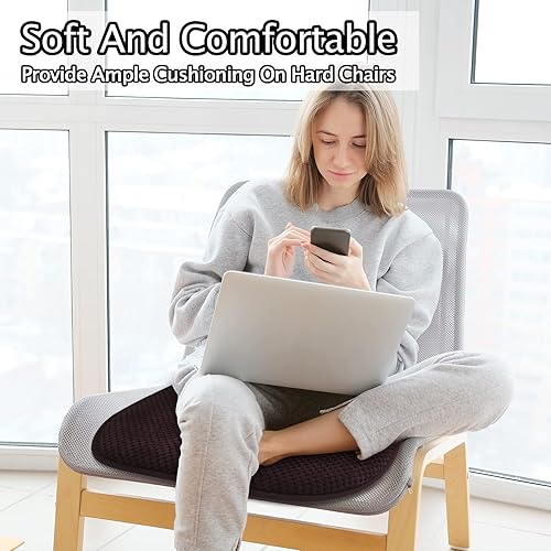 Miniatura 5 de Cojines de asiento de espuma marrón para sillas de cocina, cojines antideslizantes para asientos de patio, juego de 4 cojines lavables en forma de U