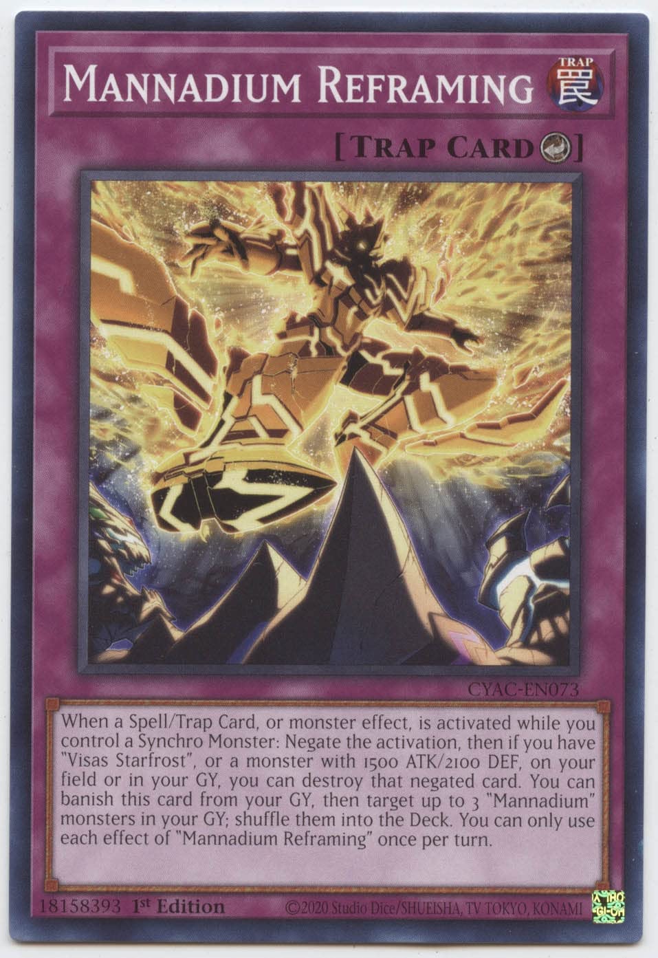 Amazon.com: Yu-Gi-Oh! Mannadium Reframing - CYAC-EN073 - Common