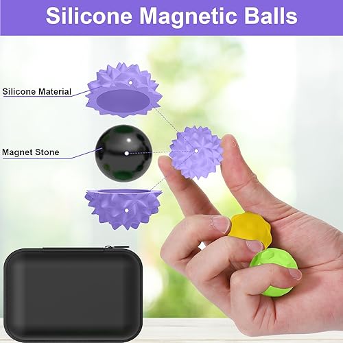 Miniatura 104 de BUSOHA Bolas de silicona para la ansiedad, paquete de 4 juguetes para adultos, juguetes sensoriales para adultos, adolescentes, regalos para calmar