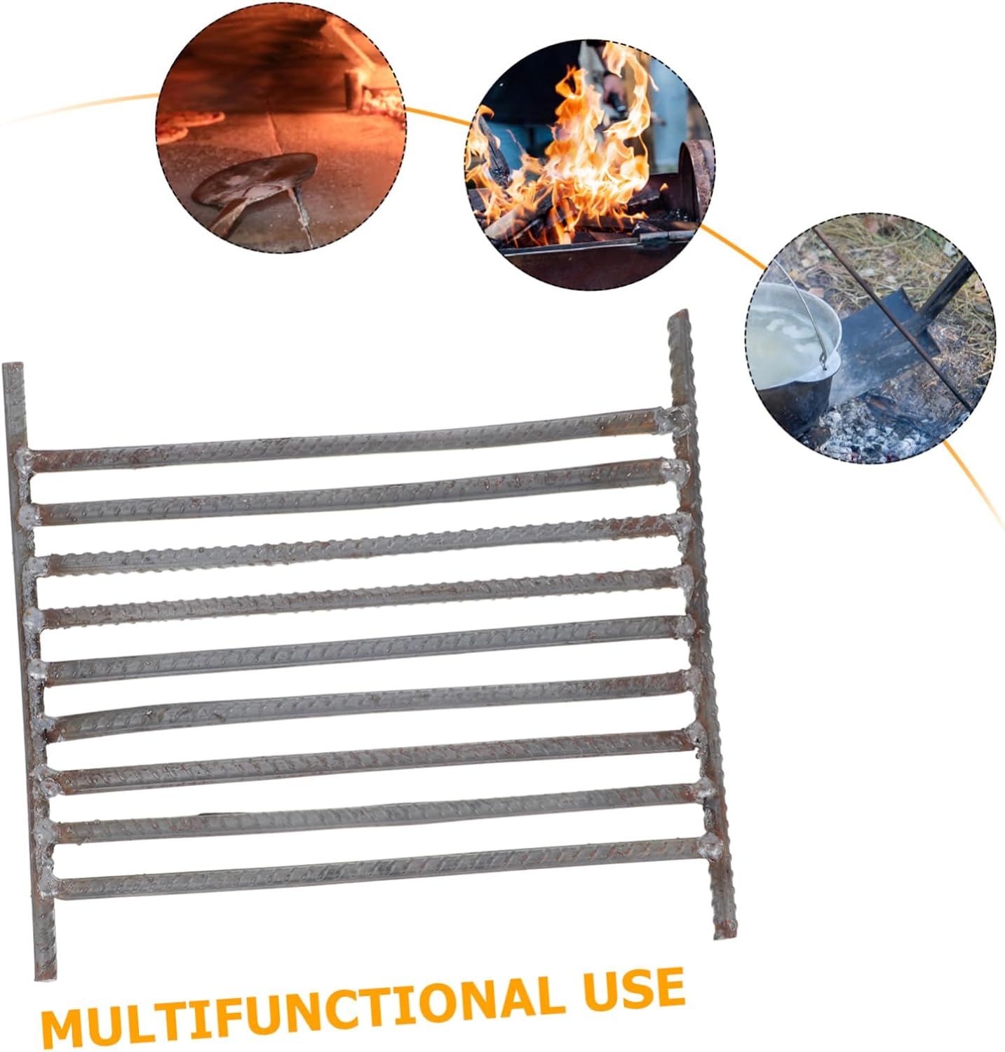 Levemolo Fire Pit Grates Replacement Heavy Duty Steel Fireplace Grate Heat Resistant Grill Rack BBQ Parts