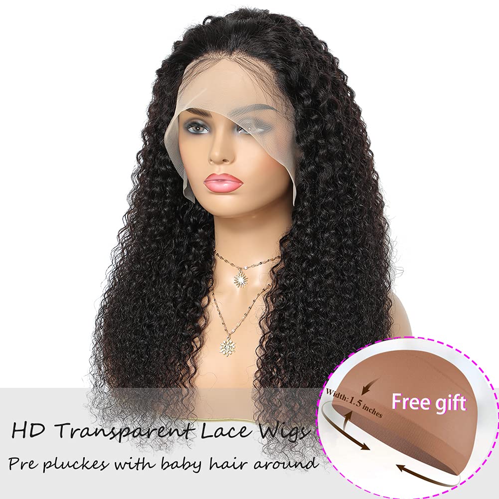 Amazon.com : Curly Lace Front Wig Human Hair 22 Inch Wet and Wavy Lace  Front Wigs Human Hair 150% Density Frontal Wig Human Hair Pre Plucked 13x4  Transparent Lace Wigs : Beauty