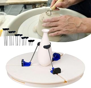 Portable Triangular Trimming Clamp Machine,Ceramic Art Repair Tools with Automatically find The Center,Pottery Spinner for Family or School or Pottery Lovers,Installation Range: 15-36cm
