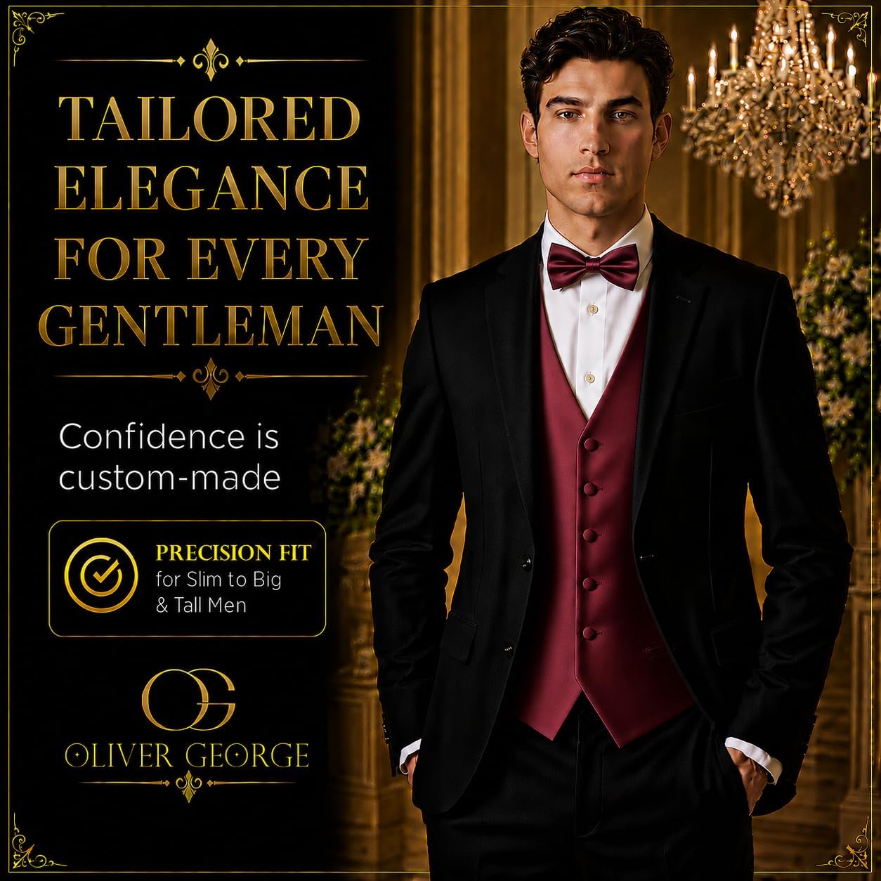 Men's Solid Formal Waistcoat Tuxedo Dress Vest Bow Tie Set for Suit or Tuxedo