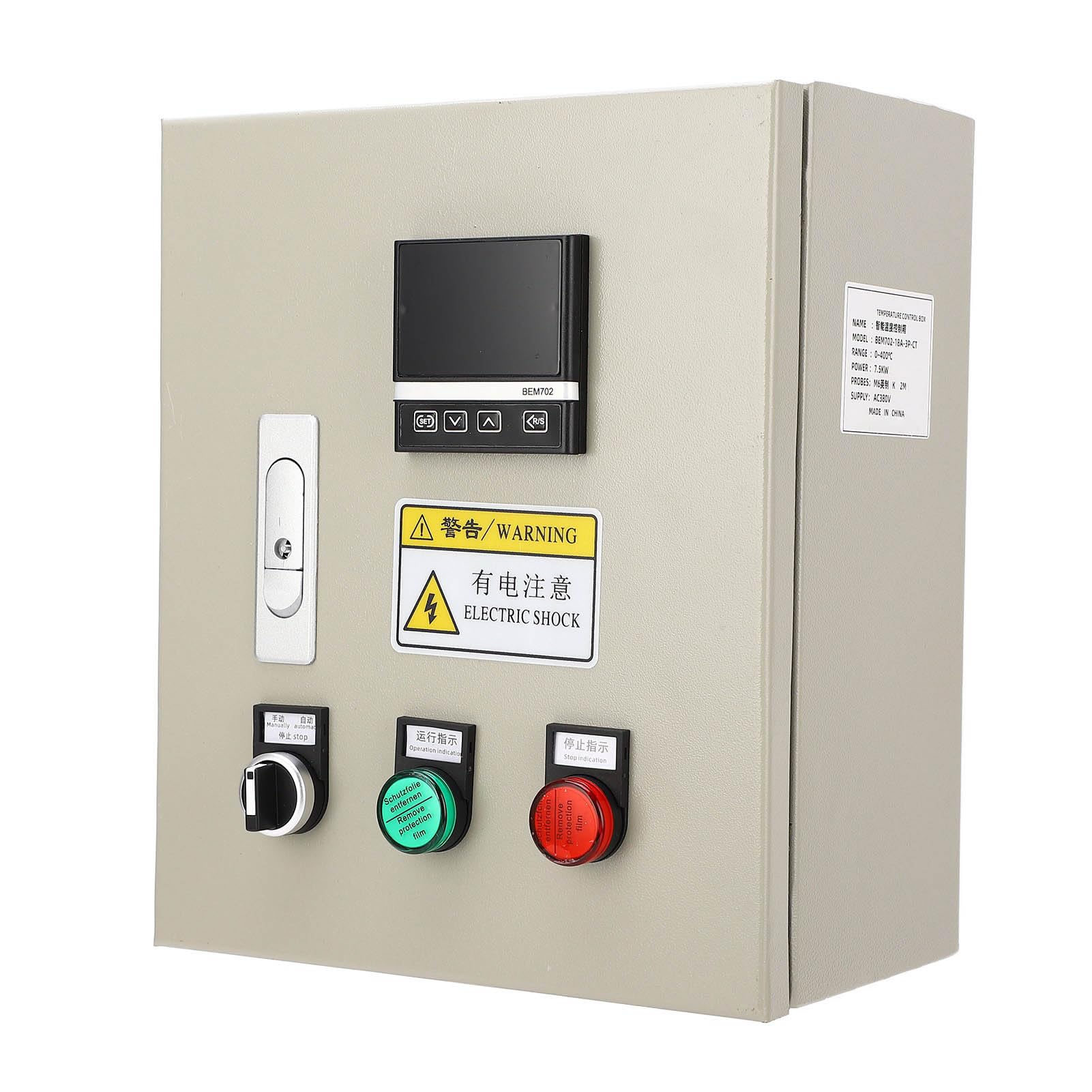 Omabeta Controlador de Temperatura PID Interruptor de Termostato Digital 0-400 ℃ para Aplicaciones de Calefacción Industrial Acero Inoxidable 7.5KW