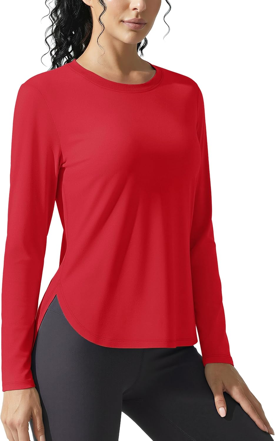 TACVASEN Women's UPF 80+ UV Shirts Long Sleeve Workout Sun Shirt Outdoor Gym Hiking Tops Breathable Lightweight