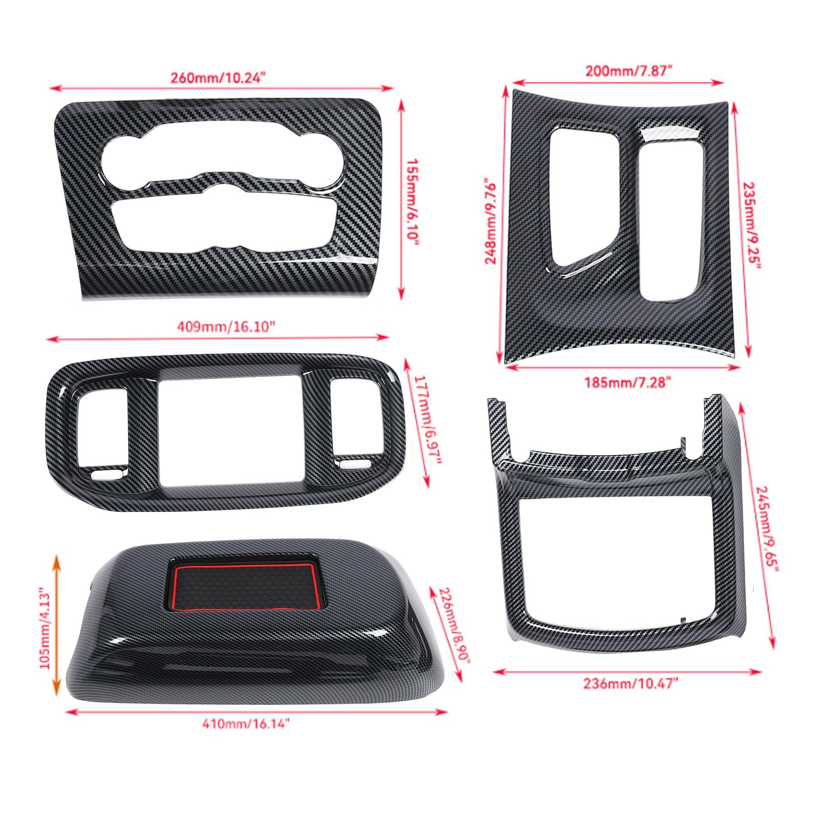 Pannello di Controllo Centrale Elegante Rivestimento Antigraffio per Auto, Set di 5 - Miglioramento Protettivo del Ad Alta Resistenza Guida più Piacevole, Adatto a Tutti i Proprietari di Auto