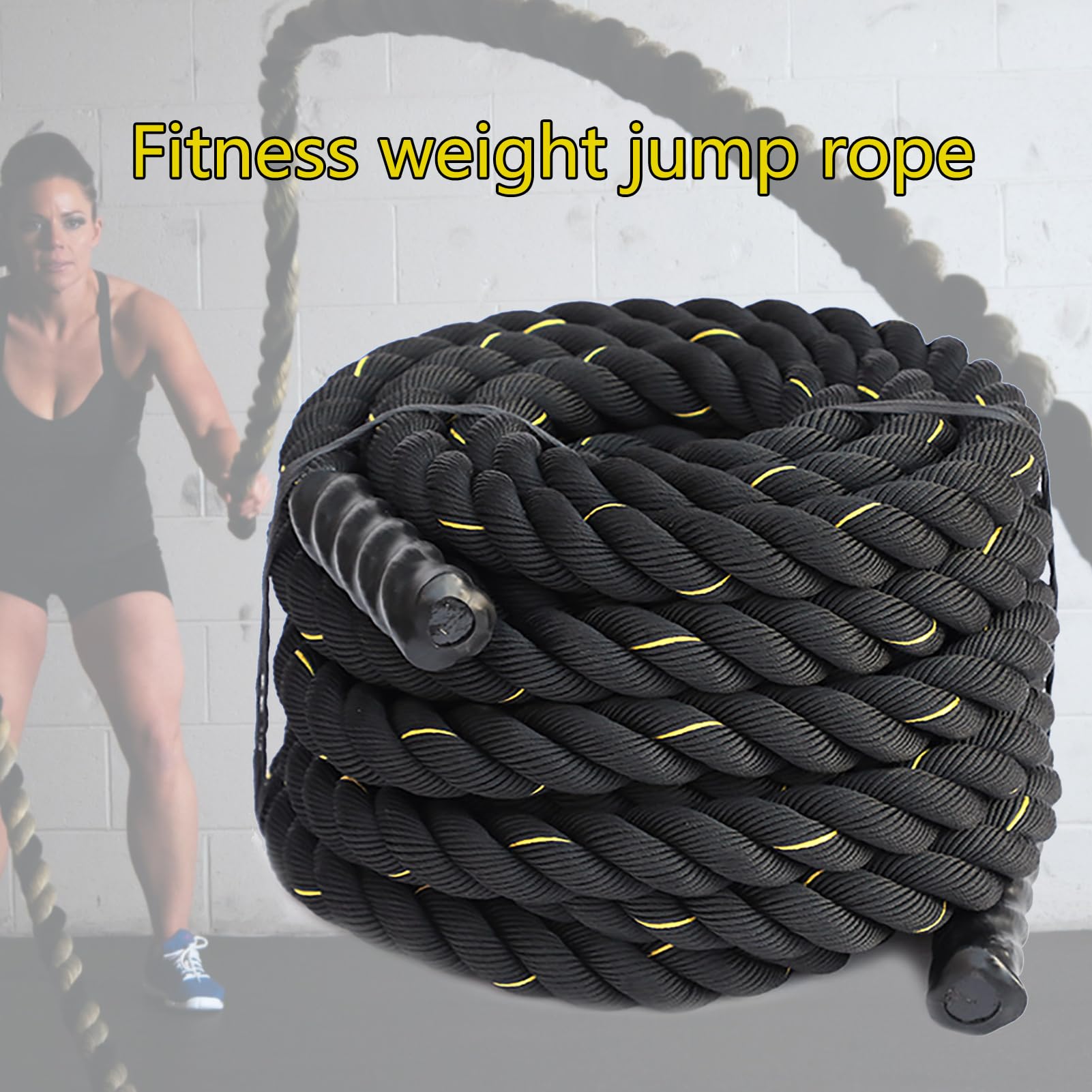 Corde à sauter lestée avec poignée antidérapante pour entraînement musculaire, équipement de fitness